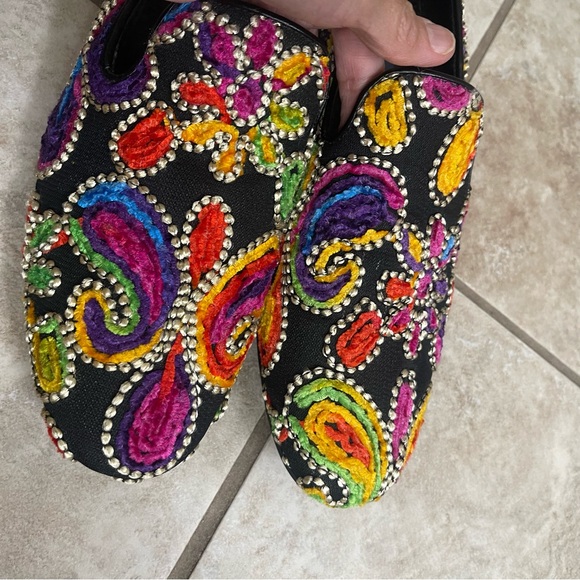 Giorgio Brutini Mens Loafers Shoes Multicolor Fabric Slip-On Paisley 7 New - Picture 3 of 14